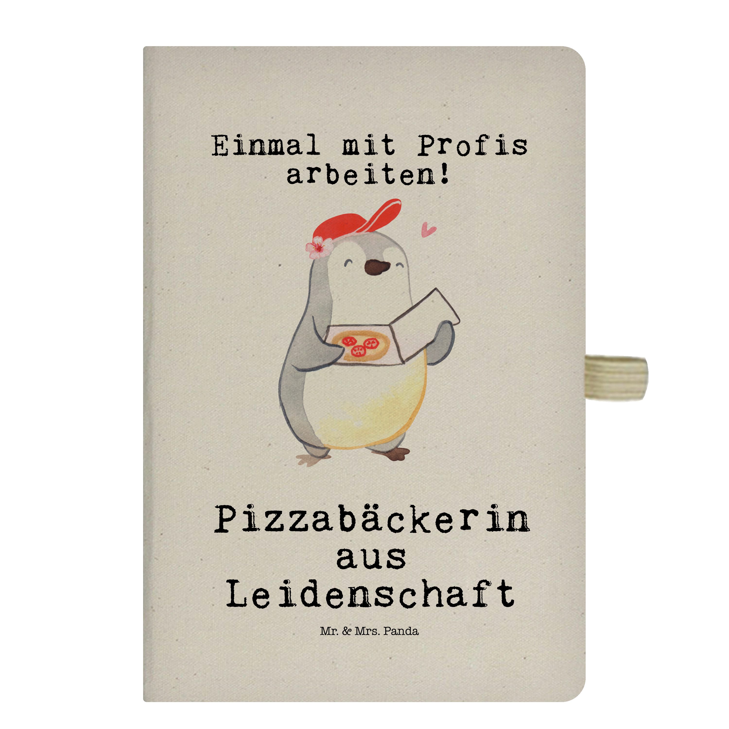 Mr. & Mrs. Panda Notizbuch Pizzabäckerin aus Leidenschaft - Transparent - Geschenk, Kollege, Adr Mr. & Mrs. Panda