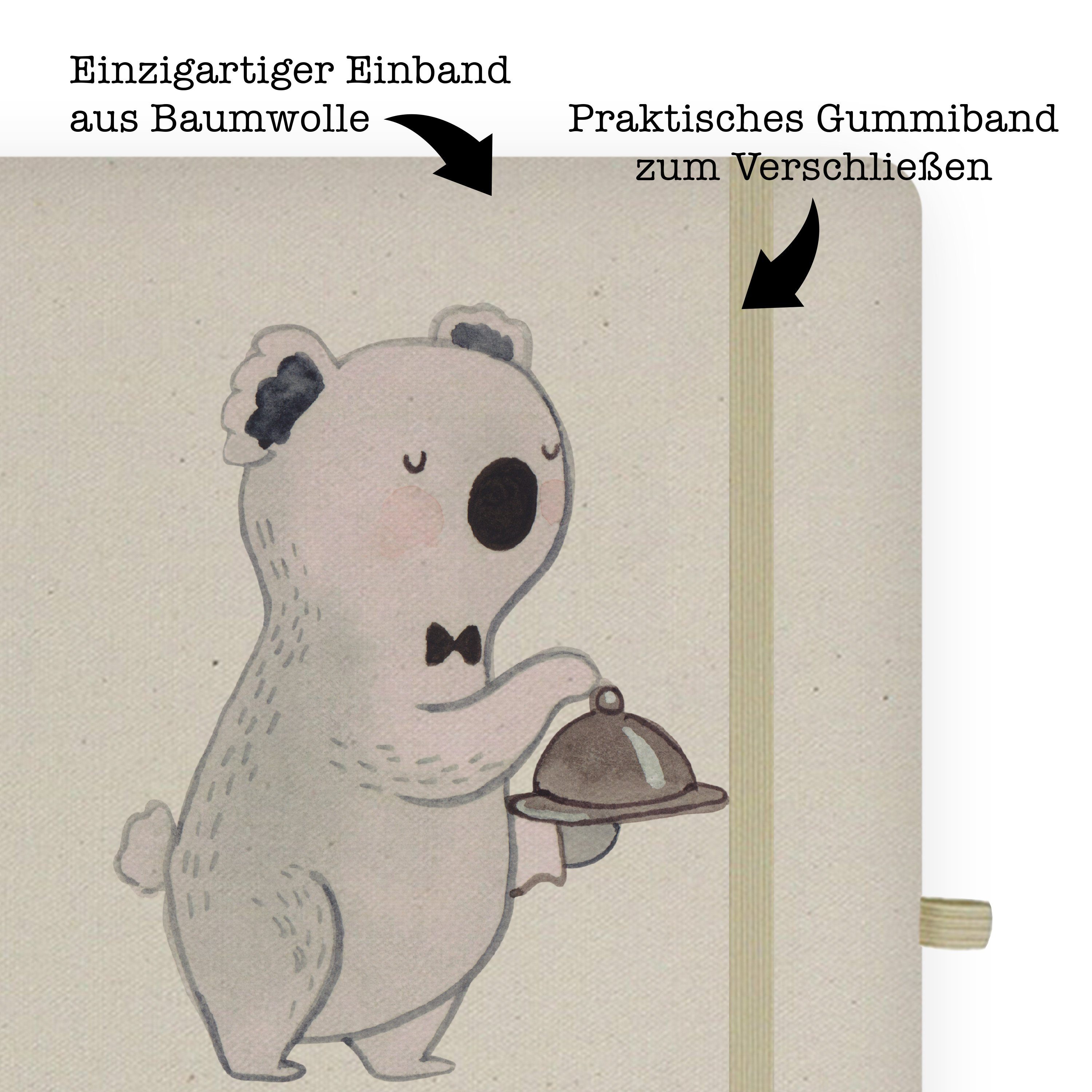 Notizbuch Mrs. Mr. Geschenk, Jo & Herz Mitarbeiter, Mrs. Panda & - - Mr. Transparent Panda Restaurantfachmann mit