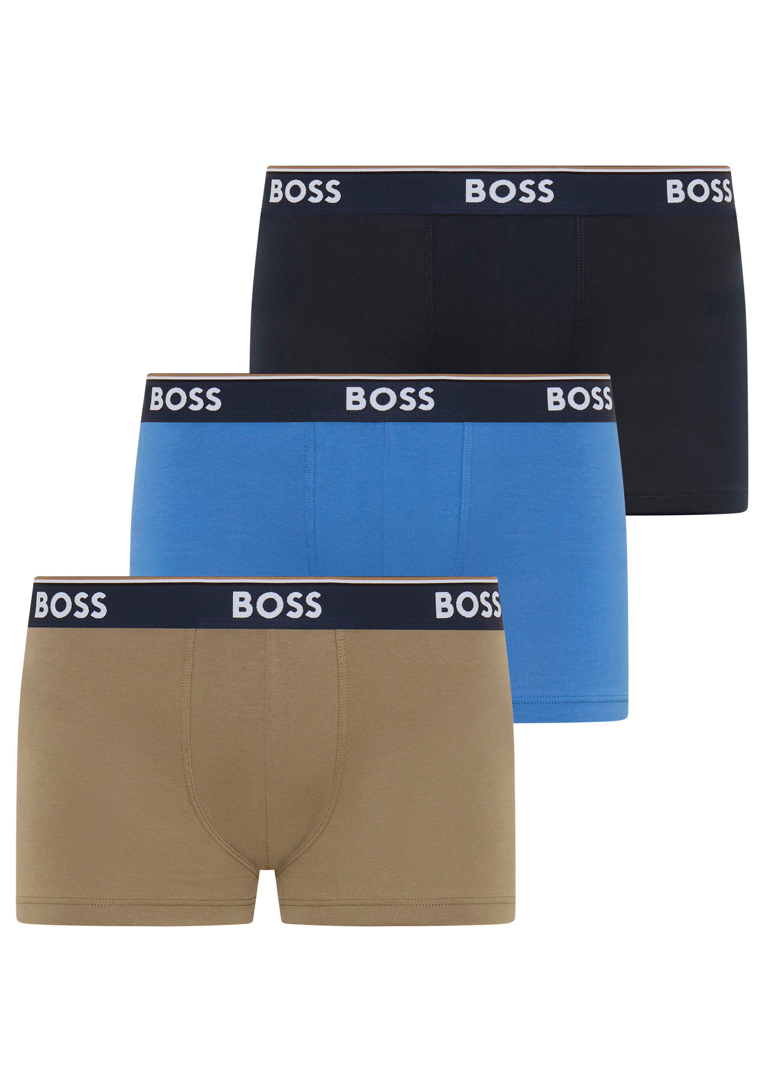 BOSS Trunk (Packung, 3-St) aus Stretch-Baumwolle mit Logo-Bund, mittlere Bundhöhe
