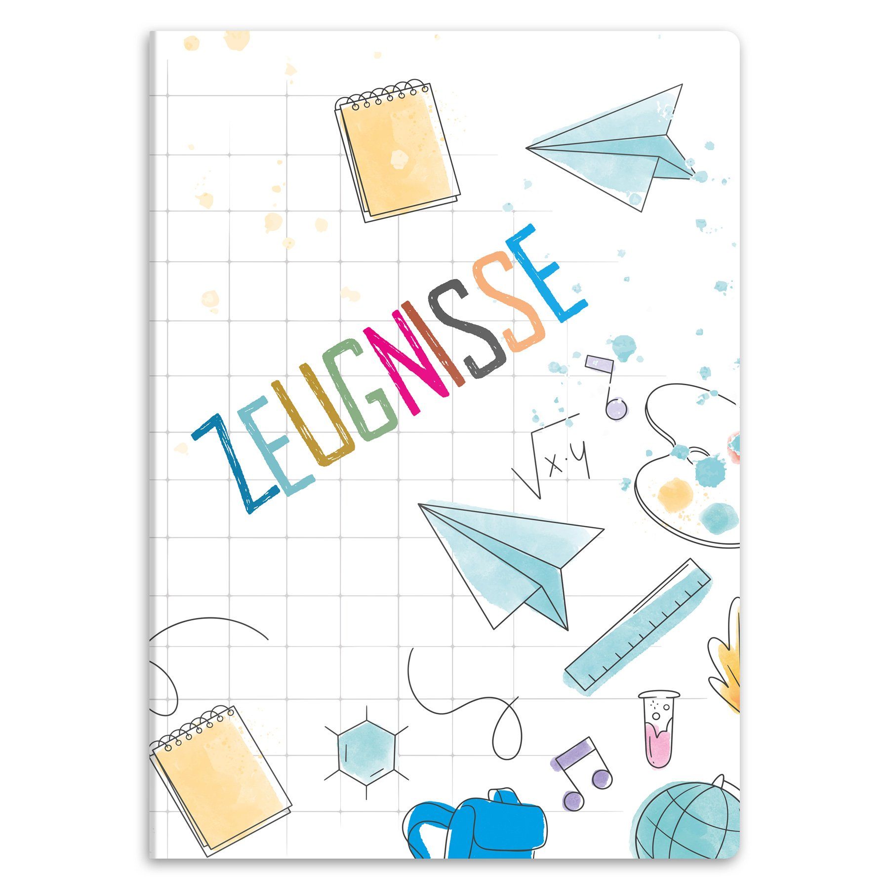 itenga Organisationsmappe itenga Zeugnismappe A4 Kunststoff Sichtbuch Motiv Doodles