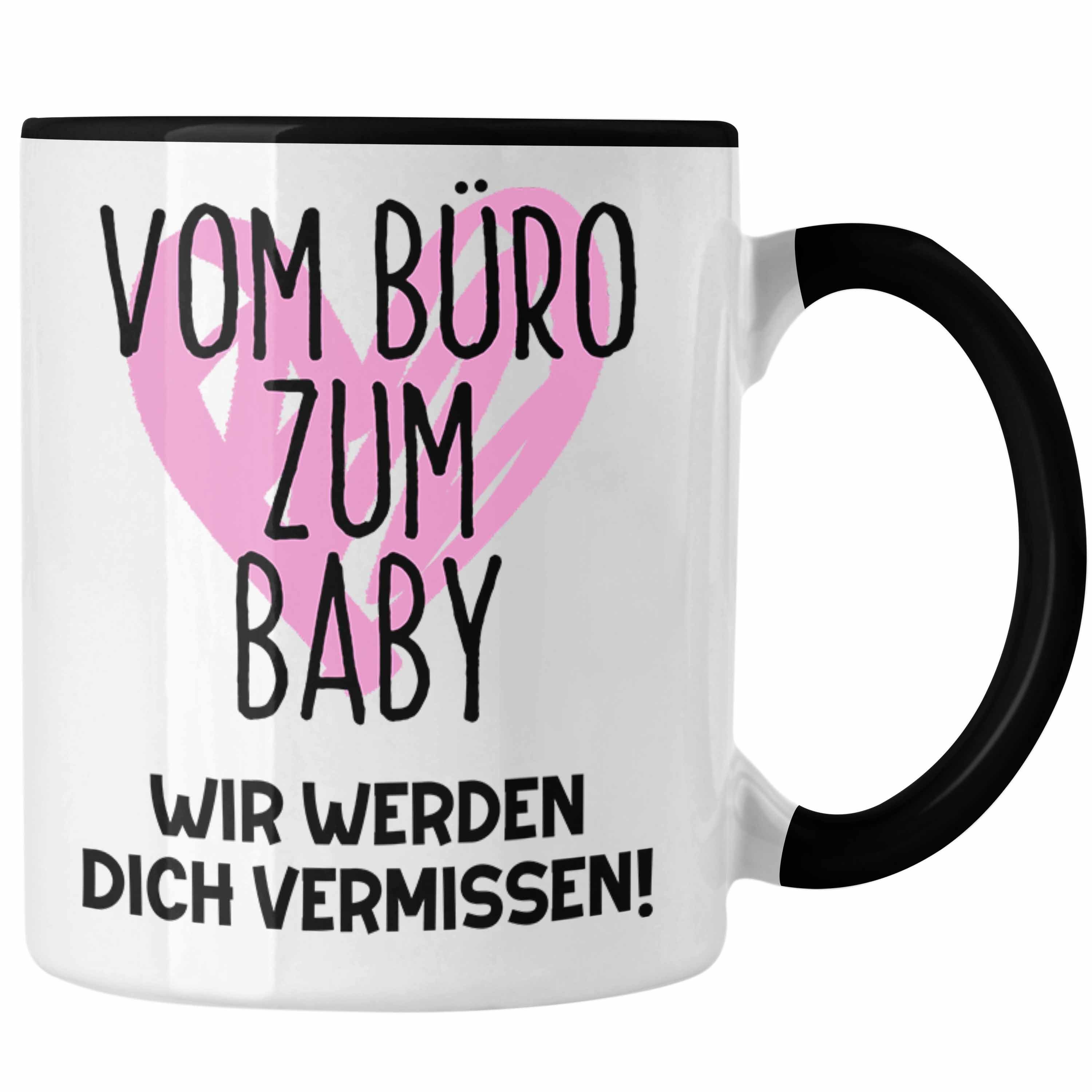 Trendation Tasse Mutterschutz Geschenk Kollegin Mama Werdende Abschieds Schwarz Abschied Tasse