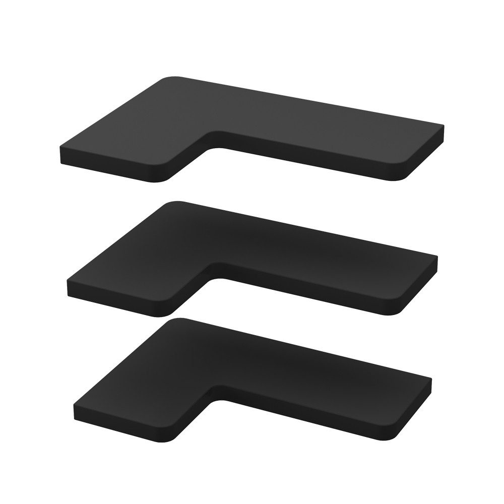Vicco Eckregal Curva, Schwarz, 40.5 x 2.5 cm 3er Set günstig online kaufen