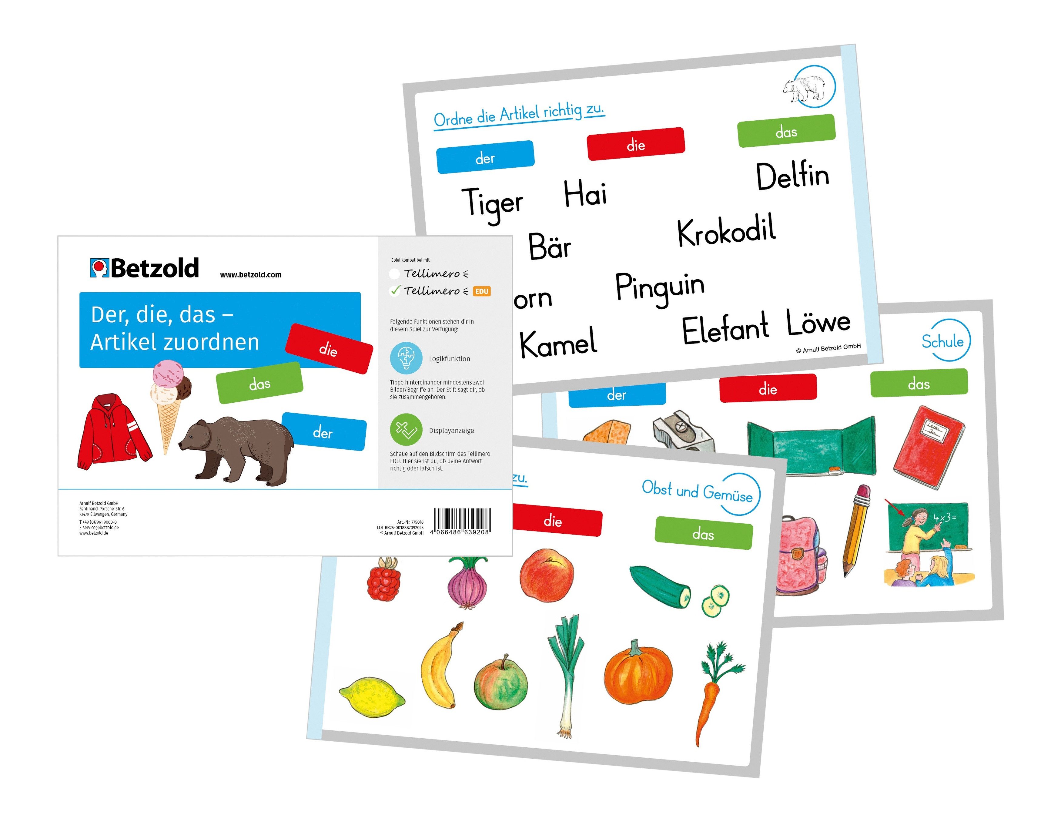 Tellimero Lernspielzeug EDU Lernkarten Artikel zuordnen - Sprachförderung