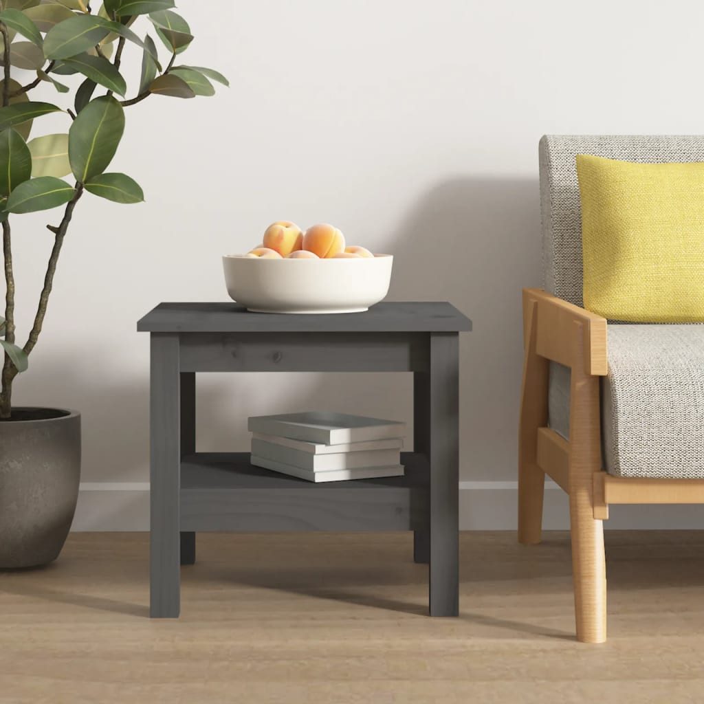 furnicato Couchtisch Grau 45x45x40 cm Massivholz günstig online kaufen