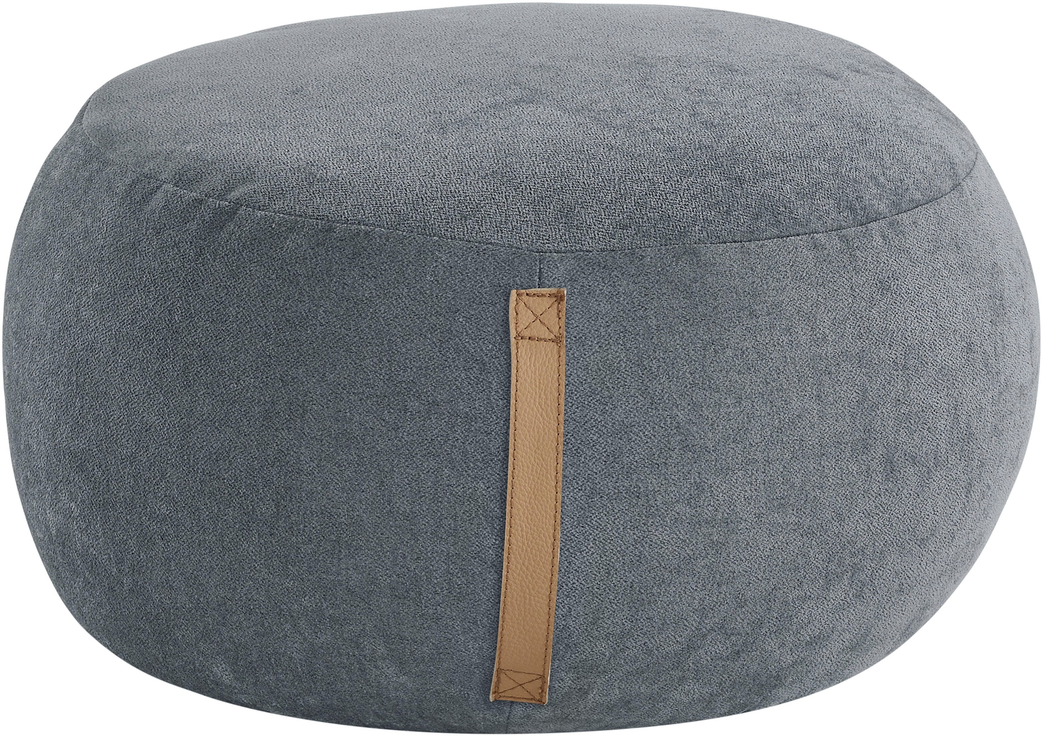 s.Oliver Hocker Finnian, moderner Designhocker mit Lederriemen, softes Design, hochwertig, zum Wohlfühlen in Luxus-Microfaser/Struktur oder in Bouclé. Reduzierter Preis € 169,99. Unverbindliche Preisempfehlung € 299,99