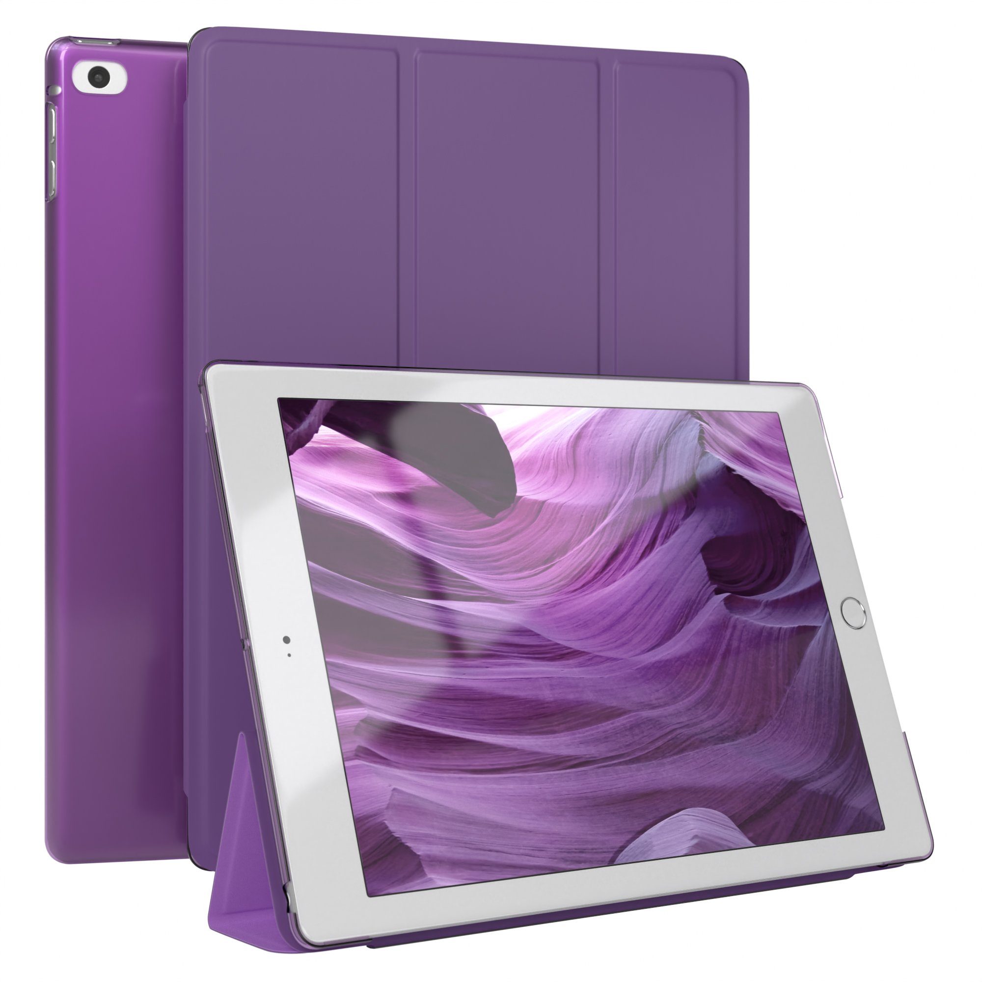 EAZY CASE Tablet-Hülle Smart Case für iPad 5./6. Generation & Air 1/Air 2 9,7 Zoll, Tabletcover mit Stehfunktion Slim Sleep Wakeup Deckel Klappbar Violett