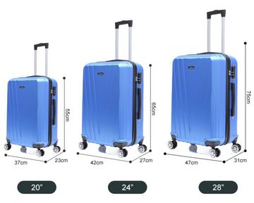 KESSMANN Kofferset Hartschalenkoffer Set 3 teilig Kofferset S-M L XL Koffer -VARIANTE-, 4 Rollen, (Koffer-Set, 3 tlg., Leichtgewicht Rollkoffer 360° Rollen Reisen Urlaub Reisekoffer Set), Trolley Gepäckset Hartschalenkoffer Urlaubskoffer Handgepäck Organizer