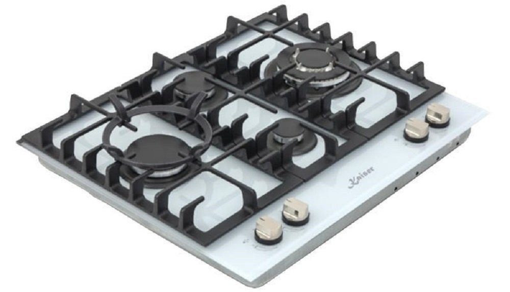 Kaiser Küchengeräte Gas-Kochfeld 60 cm 4 Brenner inkl. WOK-Brenner 3,8kW KCG 6394 W Turbo Romb