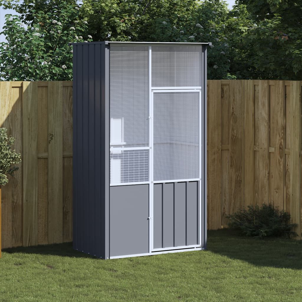 vidaXL Voliere, Anthrazit 115x78x200 cm Verzinkter Stahl