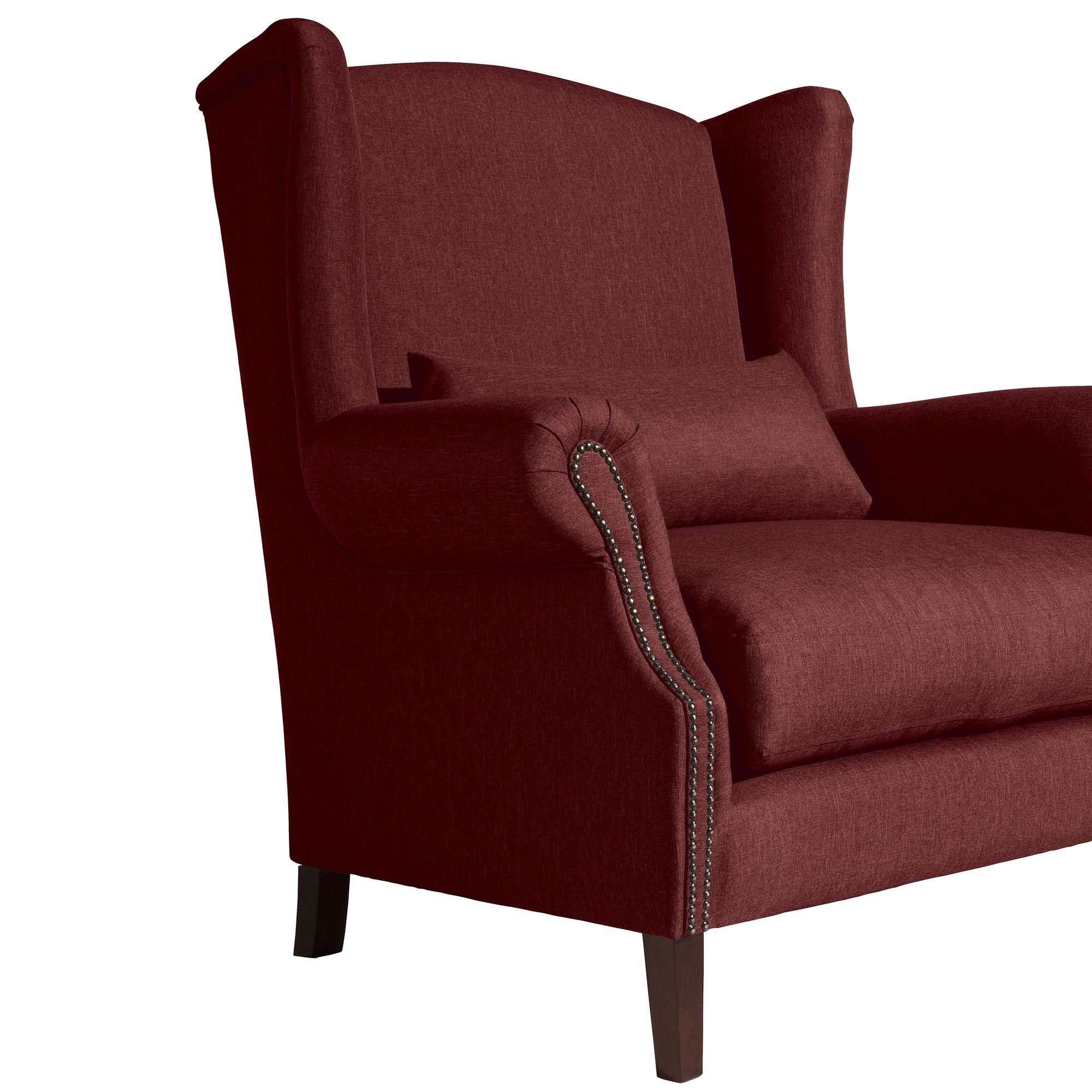 58 aufm Kessel Sessel Sessel inkl. Kostenlosem Sitz rot hochwertig verarbeitet,bequemer 1-St), Kandy (Sparpreis Flachgewebe 21662 Versand, Buche nussbaum dunkel Bezug 