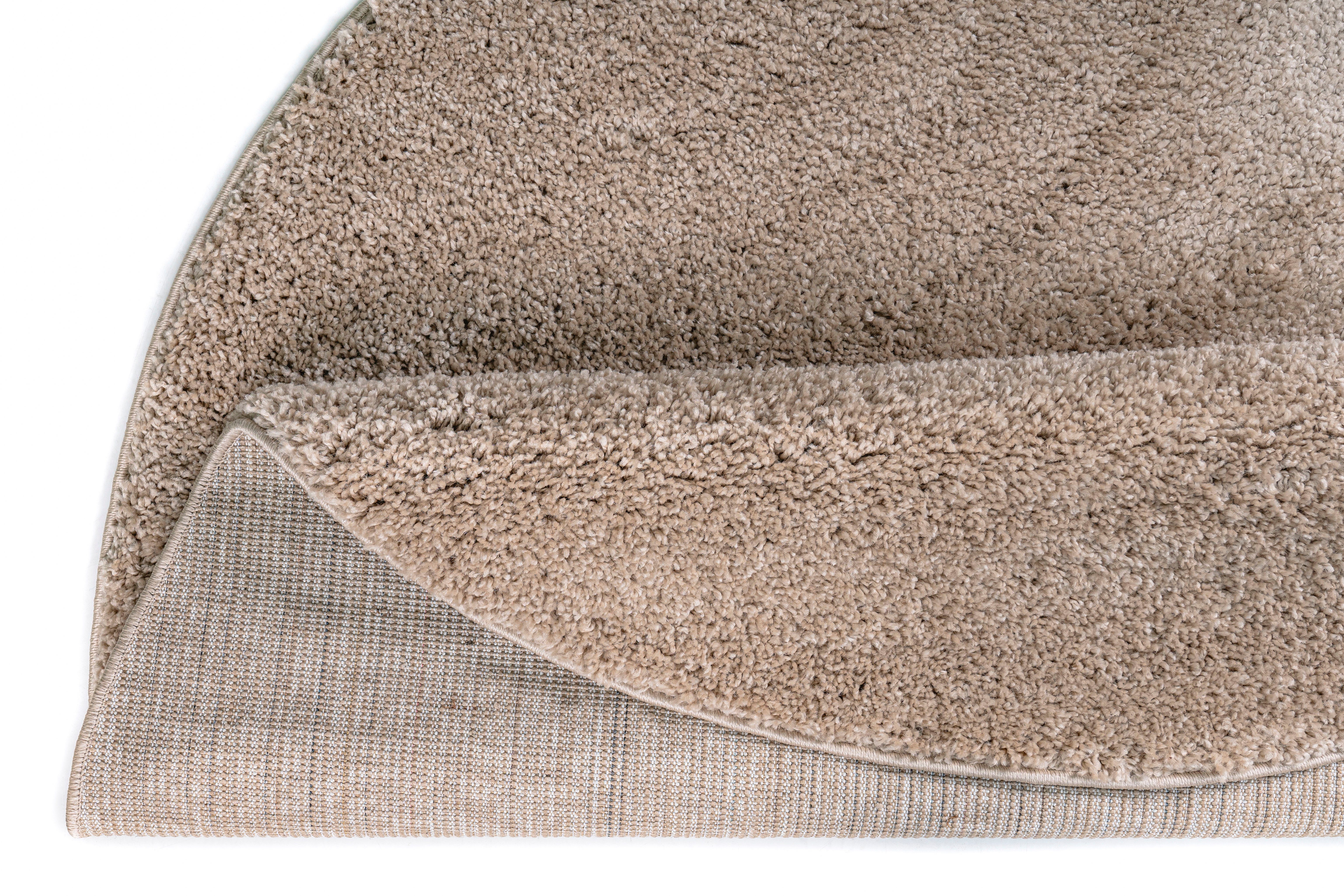 OTTO home Teppich Shaggy 30, rund, Höhe: 30 mm, Teppich in Uni-Farben, besonders weich und kuschelig, Wohnzimmer