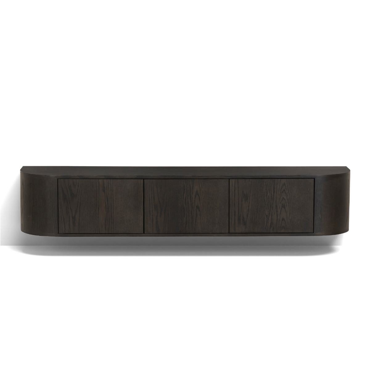 Natur24 Lowboard Novero Lowboard 180 x 33 x 35 cm Eichenholzfurnier Espresso