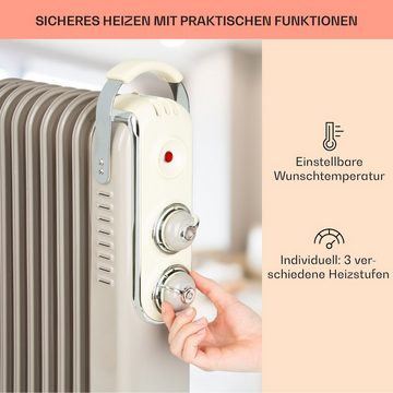 Klarstein Heizstrahler Thermaxx Retroheat, 2000 W, Ölradiator Thermostat Radiator elektrisch energiesparend Heizkörper
