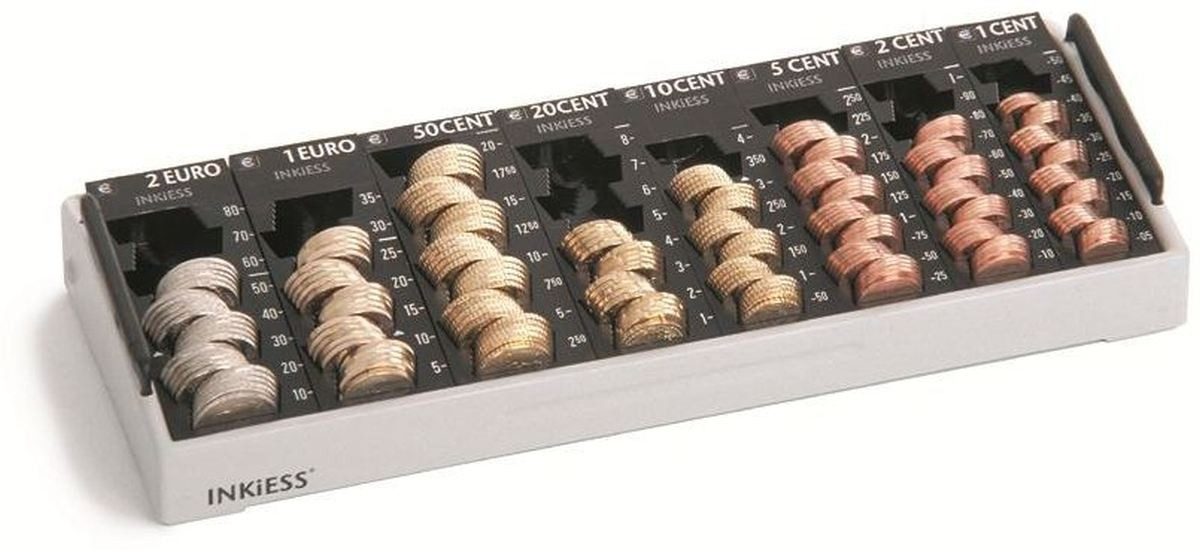 INKiESS Geldkassette Kasse 80-Griff Minikord (BxTxH) 32,5x12,5x5,0 cm lichtgrau/schwarz