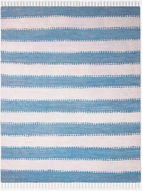 Teppich Karim, Myflair Möbel & Accessoires, rechteckig, Höhe: 10 mm, Handweb Teppich, gestreift, reine Baumwolle, handgewebt, mit Fransen