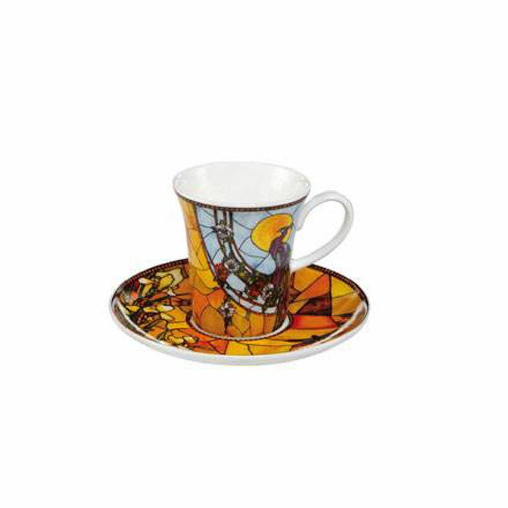 Goebel Espressotasse Pfau blau Artis Orbis Louis Comfort Tiffany, Fine China-Porzellan