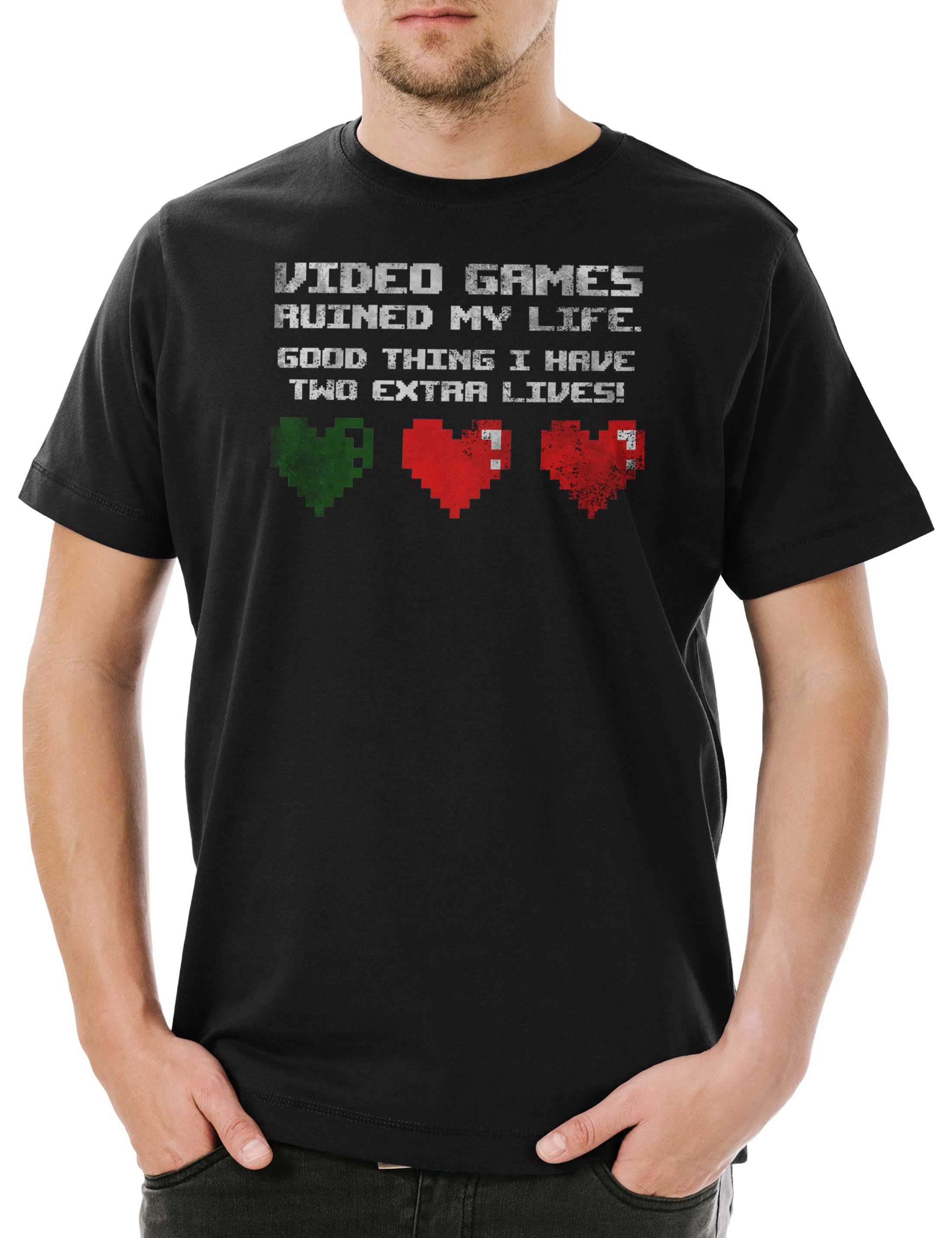 Urban Backwoods Print-Shirt Video Games Ruined My Life Herren T-Shirt Gamer RPG Roleplay Games (1-tlg) Gaming Video PC Admin
