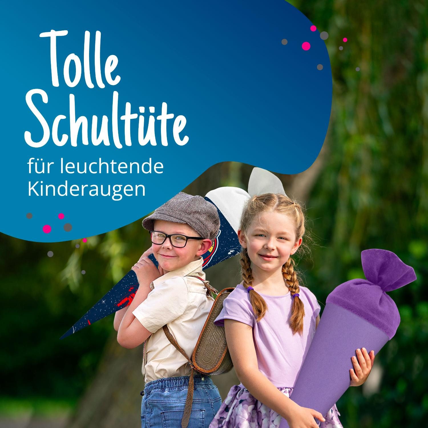 itenga Schultüte itenga Bastelschultüte 70cm mit Filzverschluss LILA / FLIEDER