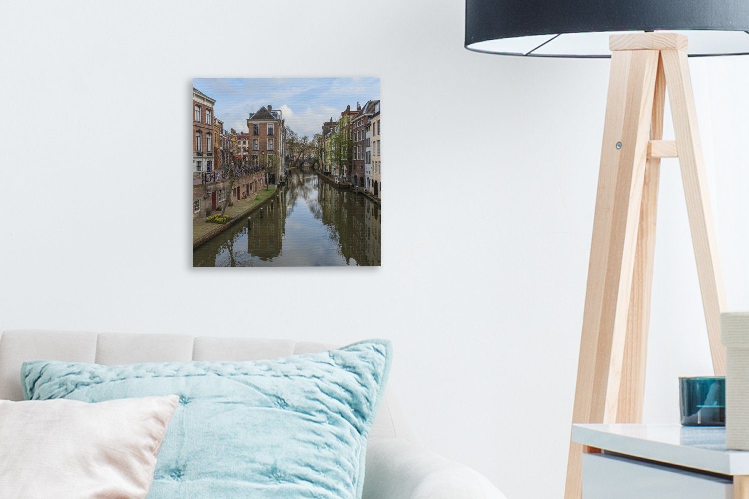 Bilder OneMillionCanvasses® - für Leinwandbild Kanal, Leinwand (1 Schlafzimmer Utrecht - St), Architektur Wohnzimmer
