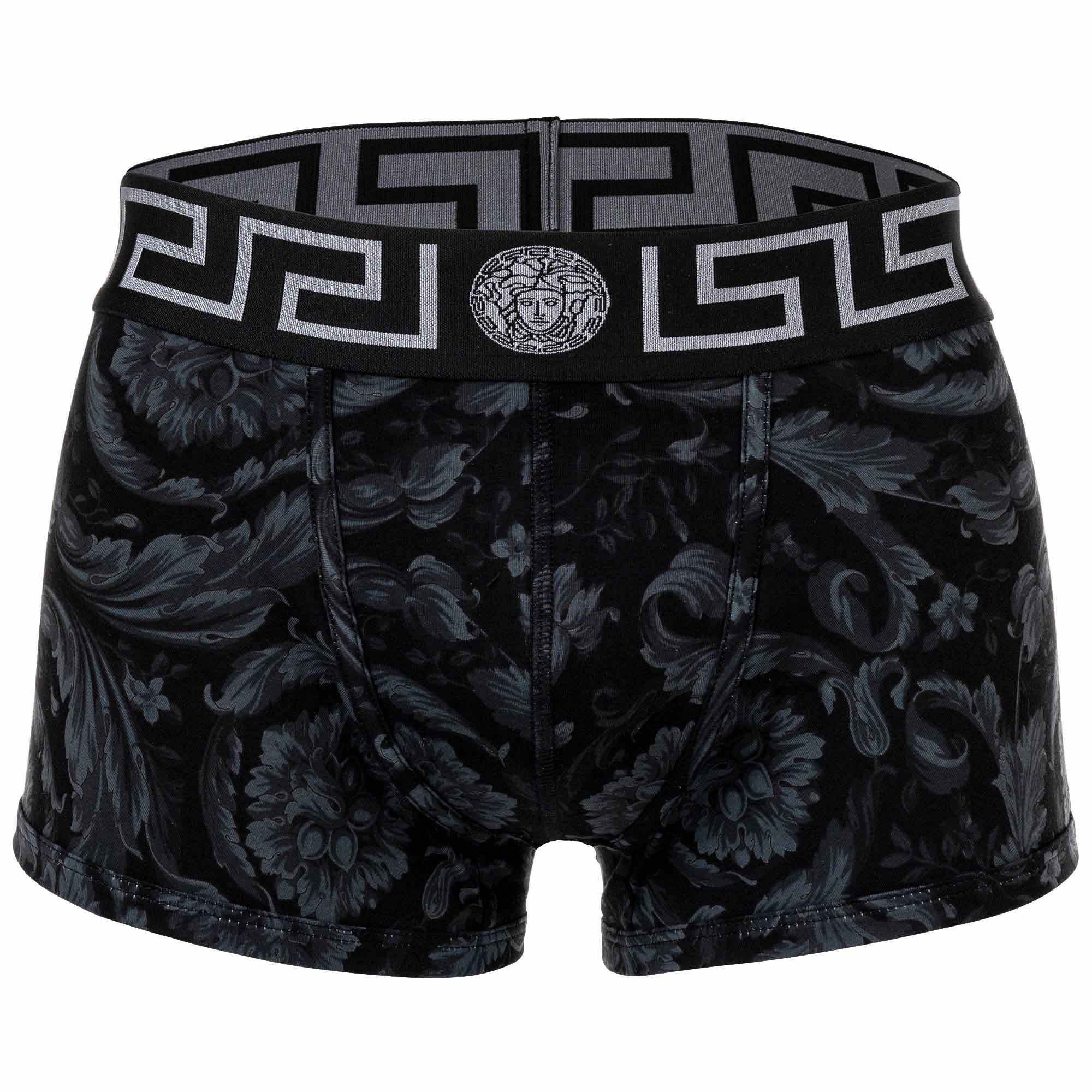 Versace Boxer Herren Boxer Shorts - Trunk, Retroshorts, Stretch Schwarz/Grau