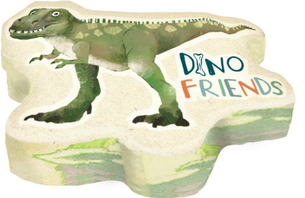 COPPENRATH DIE SPIEGELBURG Gästehandtuch Zauberhandtuch - Dino Friends, Baumwolle (1-St), In Form gepresstes Handtuch, dass sich im Wasser entfaltet.