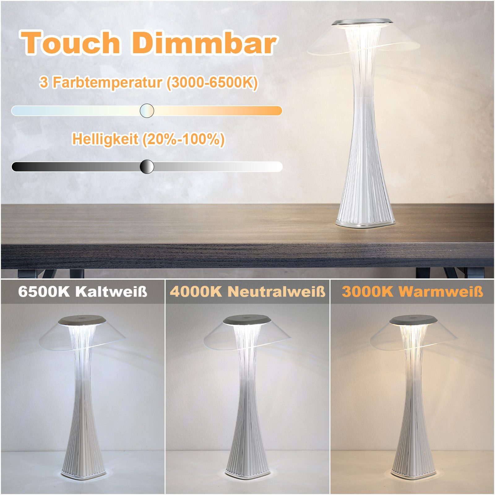 Nettlife LED Nachttischlampe Touch Dimmbar USB günstig online kaufen