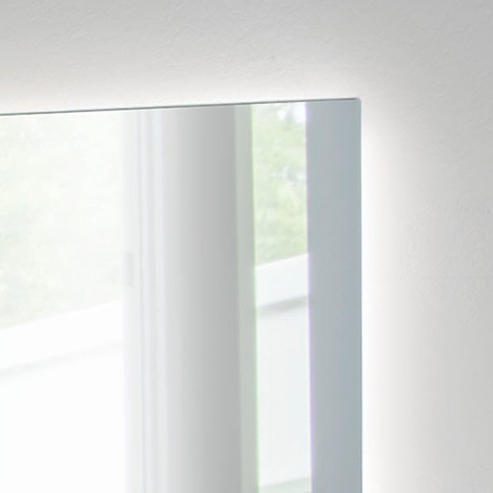 Lomadox Garderobenspiegel SALACH-64, Garderobenspiegel Eiche massiv geölt inkl. Beleuchtung : 150/66/4 cm