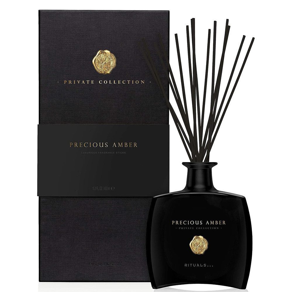 Rituals Duftstäbchen Rituals Precious Amber Luxury Oil Reed Diffuser Set 450ml (Eleganter Raumduft mit Amber und Gewürzen für Ihr Zuhause)