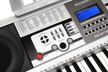 McGrey Home Keyboard PK-6110 - Oberklasse Einsteiger-Keyboard mit 61 Tasten, (Schüler-Set, 4 tlg., Inkl. Notenhalter, Mikrofon und Keyboardschule), 100 Sounds & Rhythmen, Split- Guide Funktionen