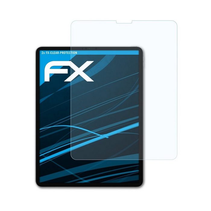 atFoliX Schutzfolie Displayschutz für Apple iPad Pro 12.9 2020 (2 Folien) Ultraklar und hartbeschichtet