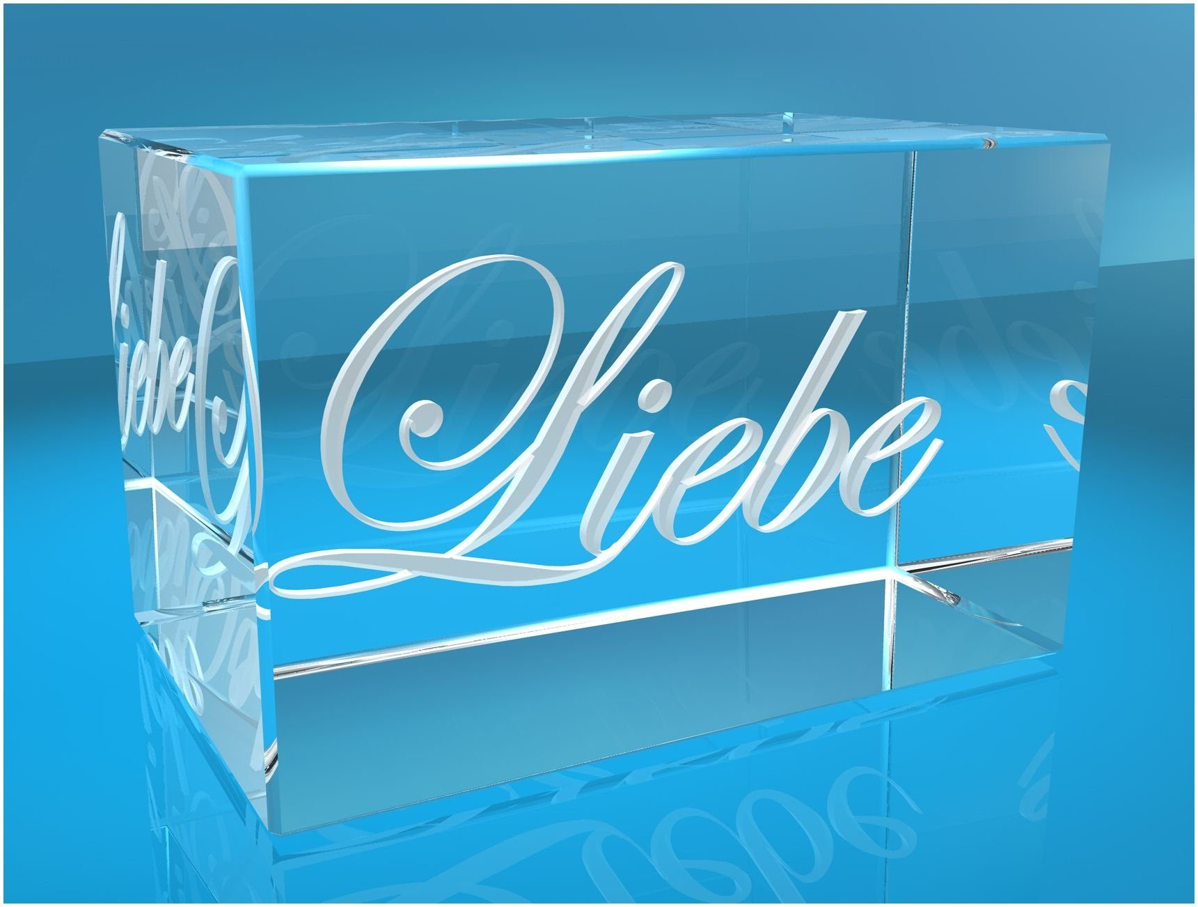 Hochwertige Liebe, in Familienbetrieb Dekofigur Made Glasquader Germany, Geschenkbox, 3D VIP-LASER