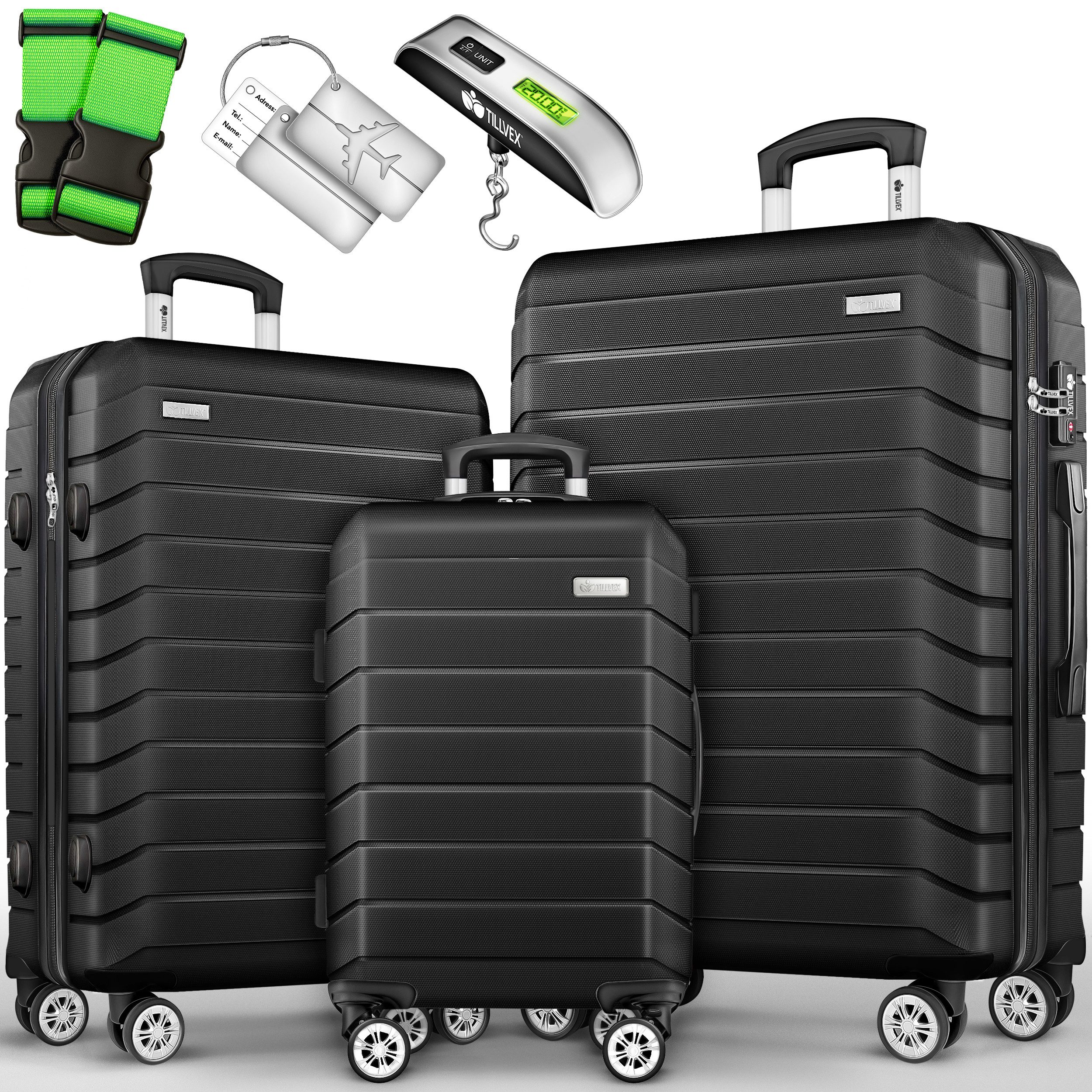 tillvex Trolleyset Reisekoffer Set Koffer Hartschale Trolley Kofferset Tasc günstig online kaufen