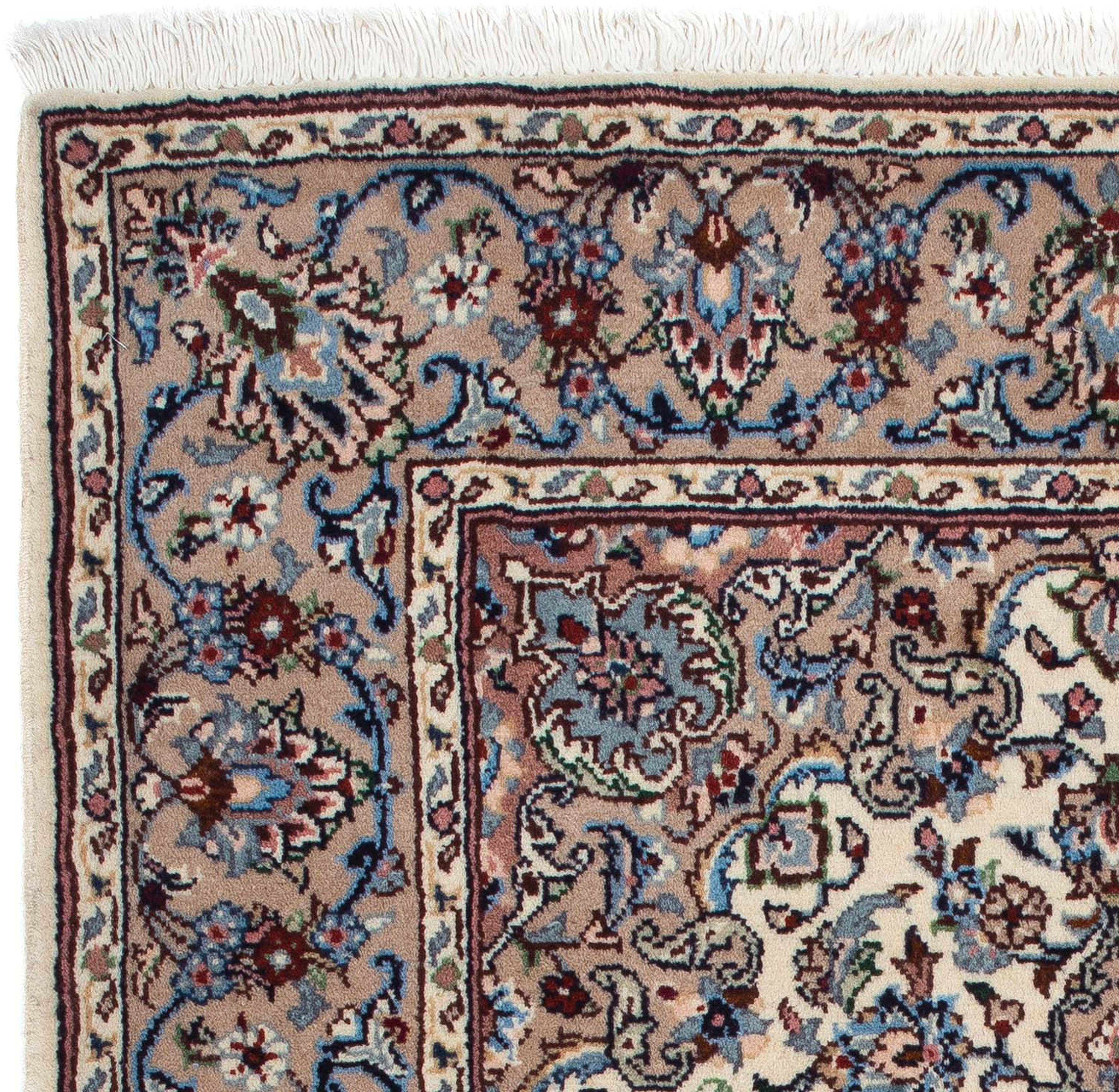 Orientteppich Perser morgenland, Einzelstück 10 mm, x beige, Handgeknüpft, - rechteckig, - Keshan Höhe: mit 153 - Wohnzimmer, 98 cm Zertifikat