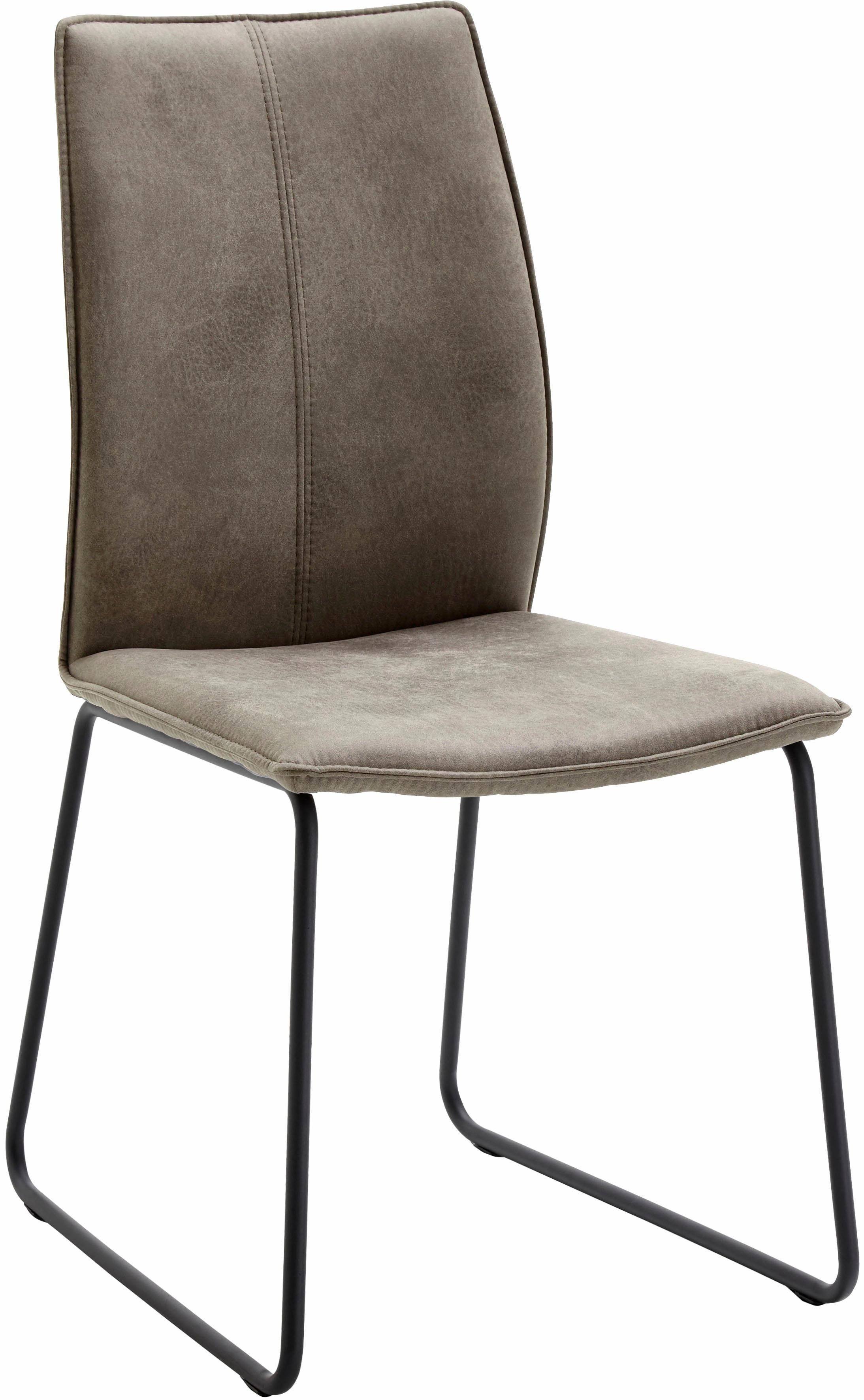 NIEHOFF SITZMÖBEL Polsterstuhl Capri (Set, 2 St), Kufengestell aus Eisen, Bezug in Microfaser oder Leder