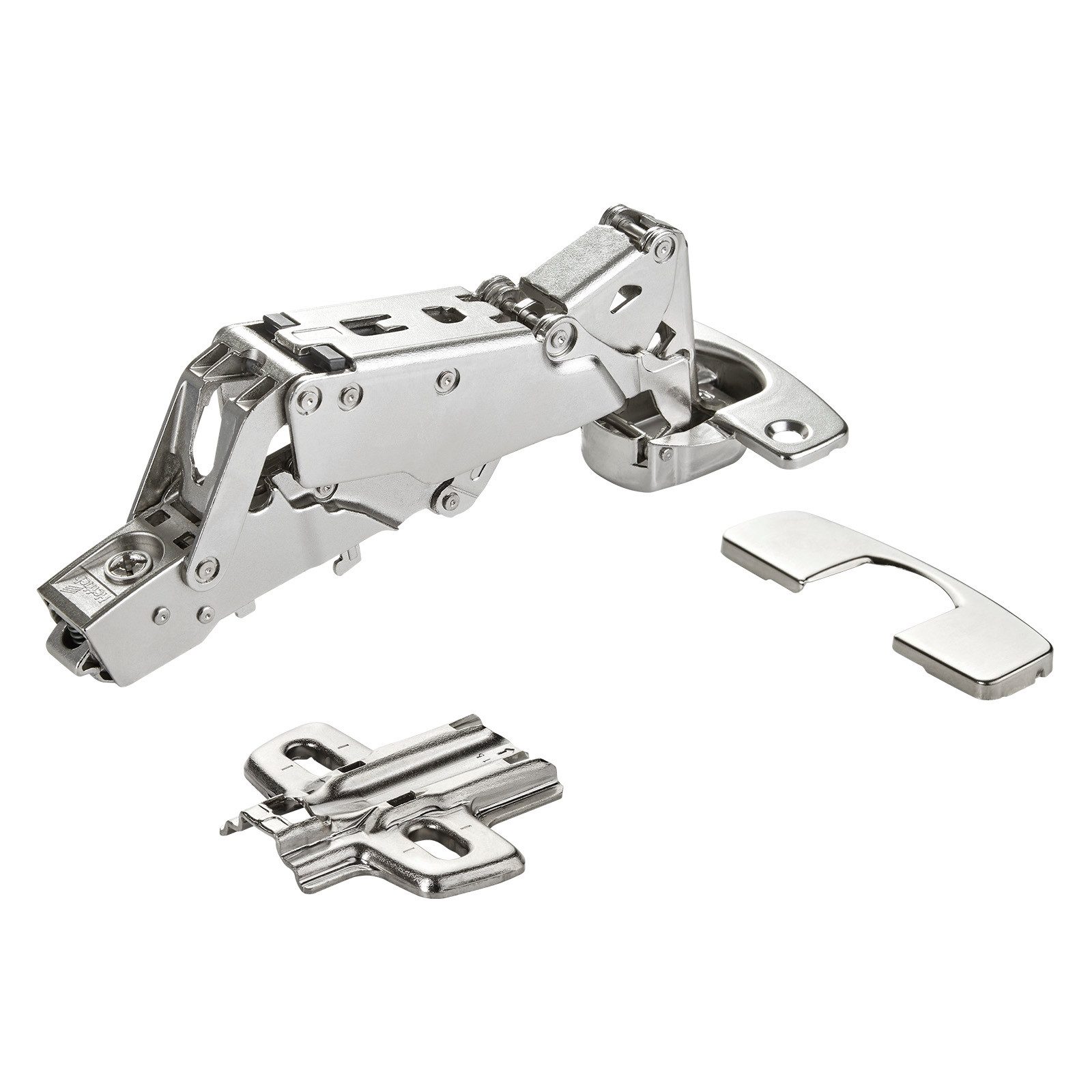 SO-TECH® Türbeschlag Weitwinkelscharnier 165° Sensys 8657i, Softclose (1 St), Eckanschlag + Montageplatte Höhe 1,5 mm + Abdeckung