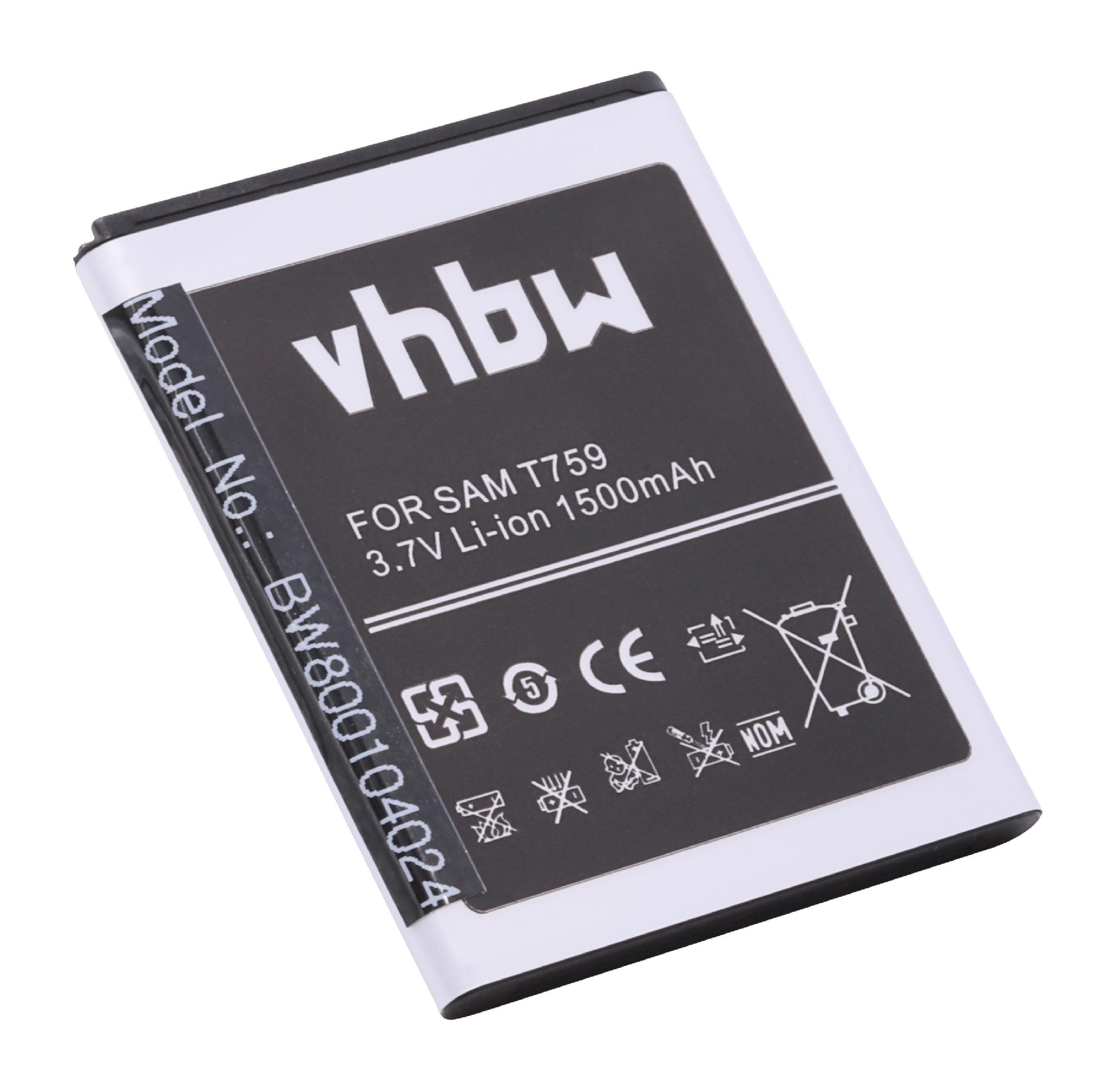 vhbw kompatibel mit Samsung Wave 3 III GT-S8600 Wave Smartphone-Akku Li-Ion 1500 mAh (3,7 V)