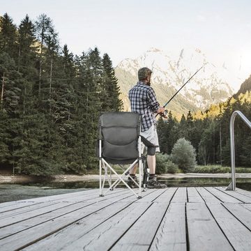 HOMECALL Campingstuhl Luxus Faltstuhl Angelnstuhl Kühltasche, Reißverschluss Isoliertasche, Seitentasche, Getränkehalter, bis 150KG