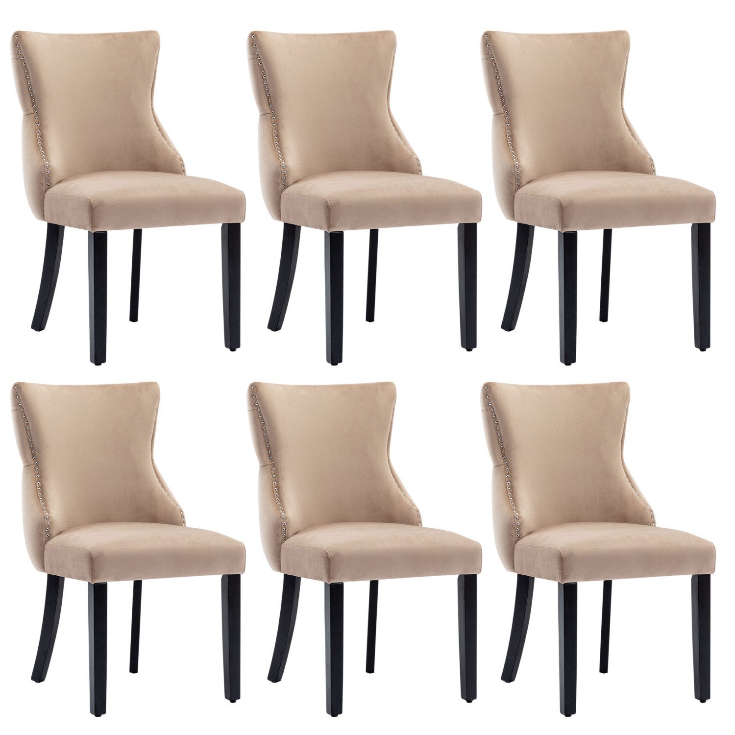 Flieks Esszimmerstuhl (6er Set, 6 St), Küchenstühle Polsterstuhl mit Rücken günstig online kaufen