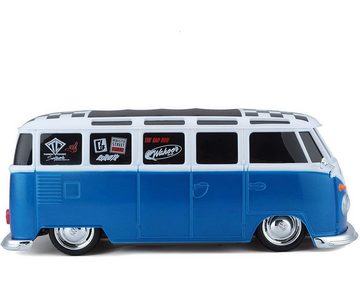 Maisto Tech RC-Auto Ferngesteuertes Auto - VW Van Samba (blau/weiß, Maßstab 1:24), Pistolengriff-Fernsteuerung
