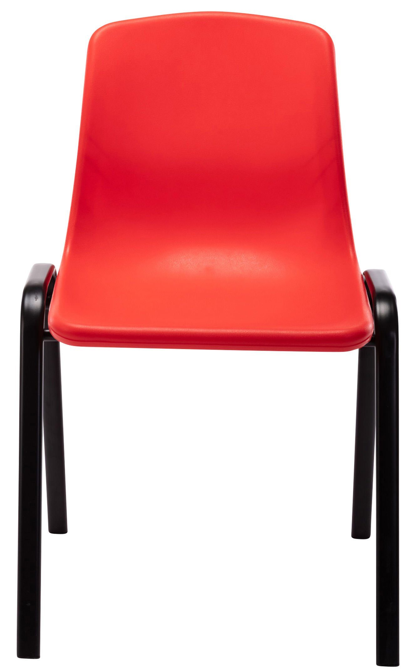 Stapelstuhl Set), CLP modern Kunststoff Nowra (4er rot stapelbar,
