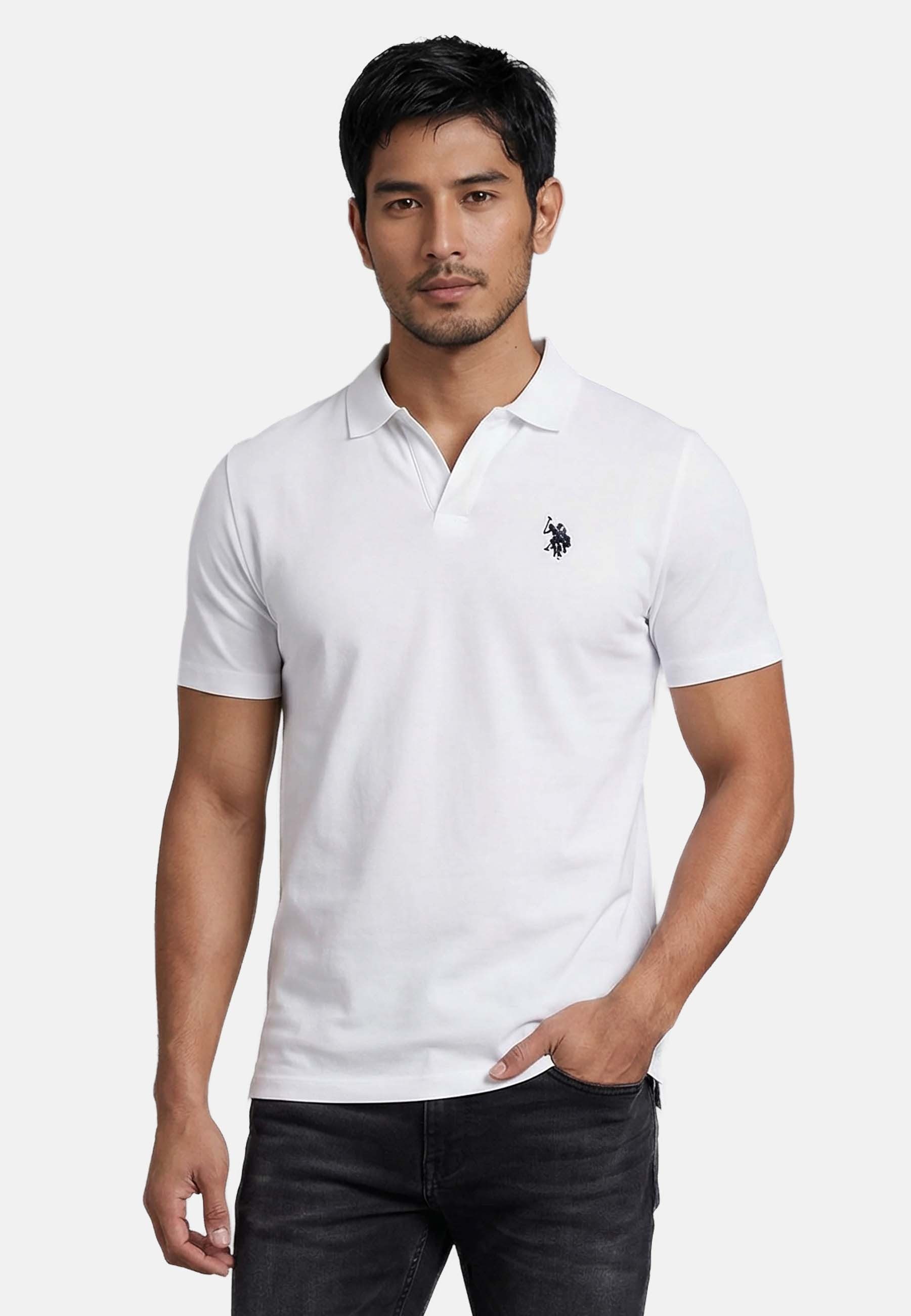 U.S. Polo Assn. Poloshirt USAAce - Herren Shirt aus Baumwolle mit offenem Kragen Modernes Polo Shirt mit offenem Kragen und Logostickerei