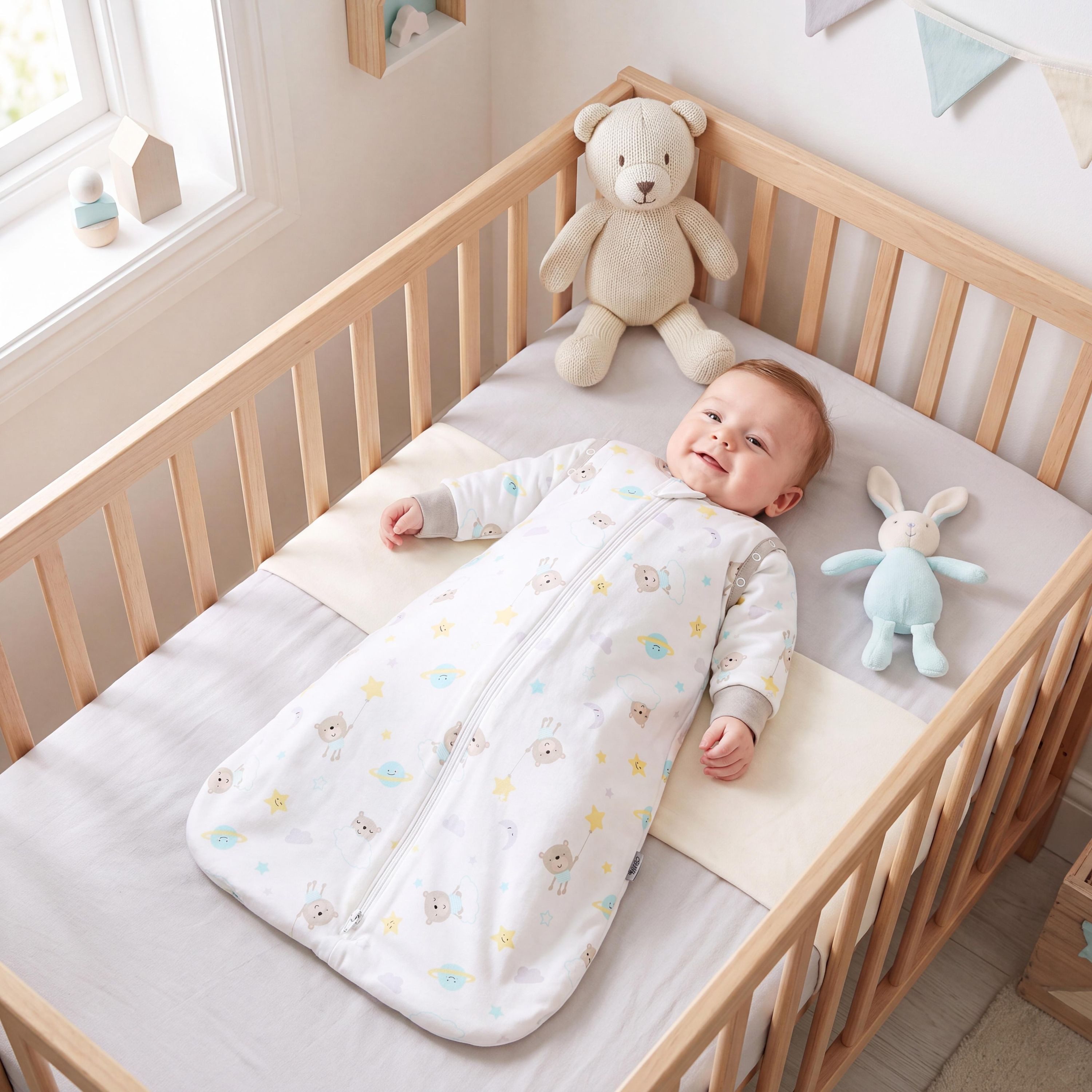 TupTam Babyschlafsack Kugelschlafsack mit abnehmbaren Ärmeln 2.5 TOG Ganzjahr – Bild 3 von 5