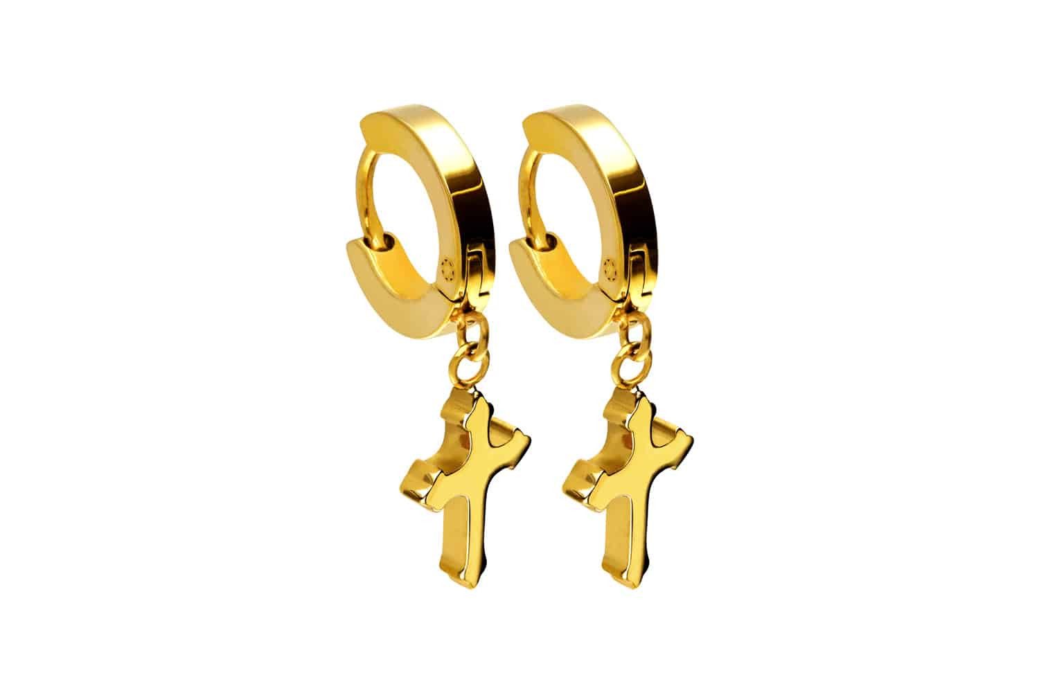 FILANGO Piercing-Set Chirurgenstahl Creolen BEWEGLICHES KREUZ günstig online kaufen