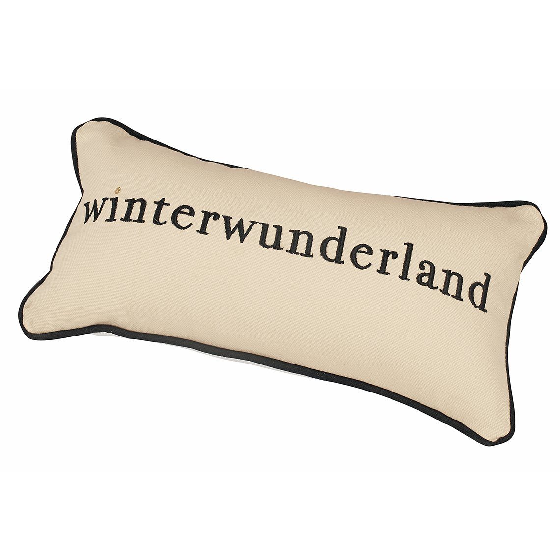 Räder Füllung "Winterwunderland" Design beige/weiß/gold mit 33x17cm Dekokissen Traumkissen