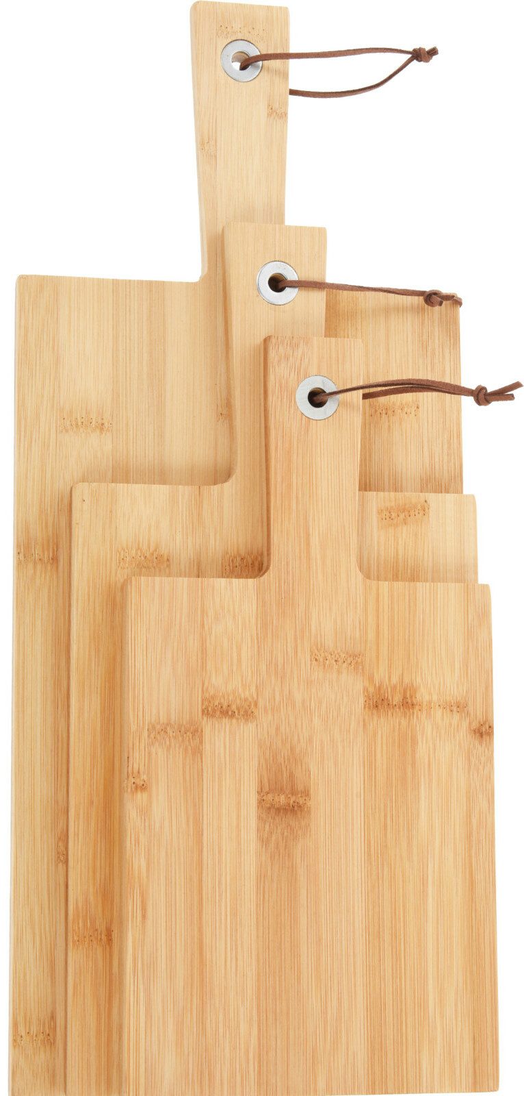 Koopman Schneidebrett Bambus 30-45 cm lang 3 Tlg. Set, Bambus, (Set, 3-St., Packung), 3tlg, Holzbrett, Bambus, 3 Größen, Schneideauflage – Bild 2 von 3