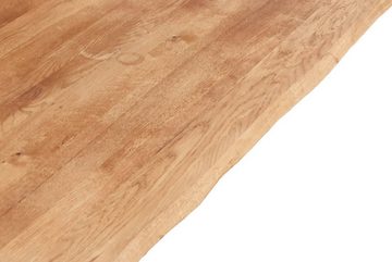 Junado® Tischplatte Sessa, Wildeiche Massivholz 26mm natürliche Baumkante