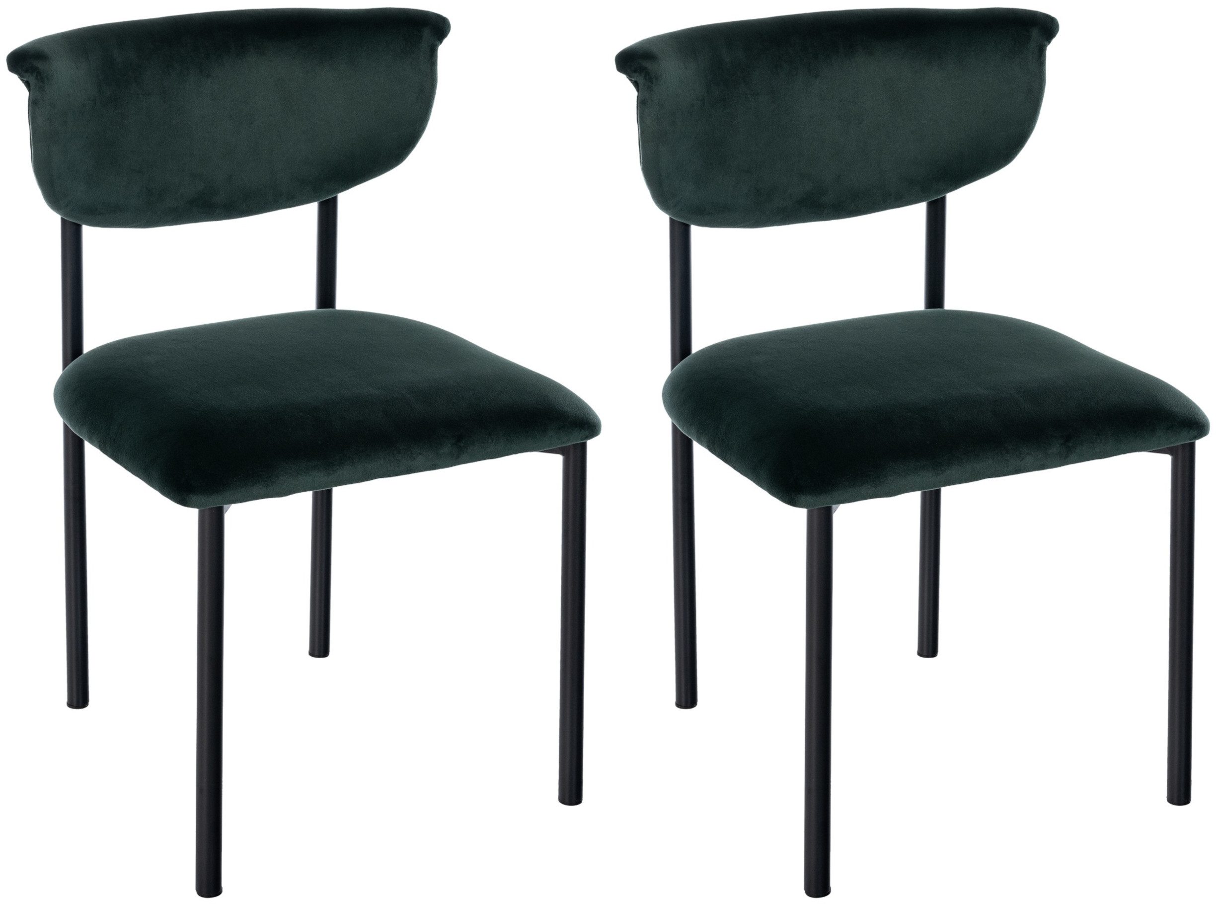 CLP Besucherstuhl Gambell (2er Set), Samtbezug, Metallgestell