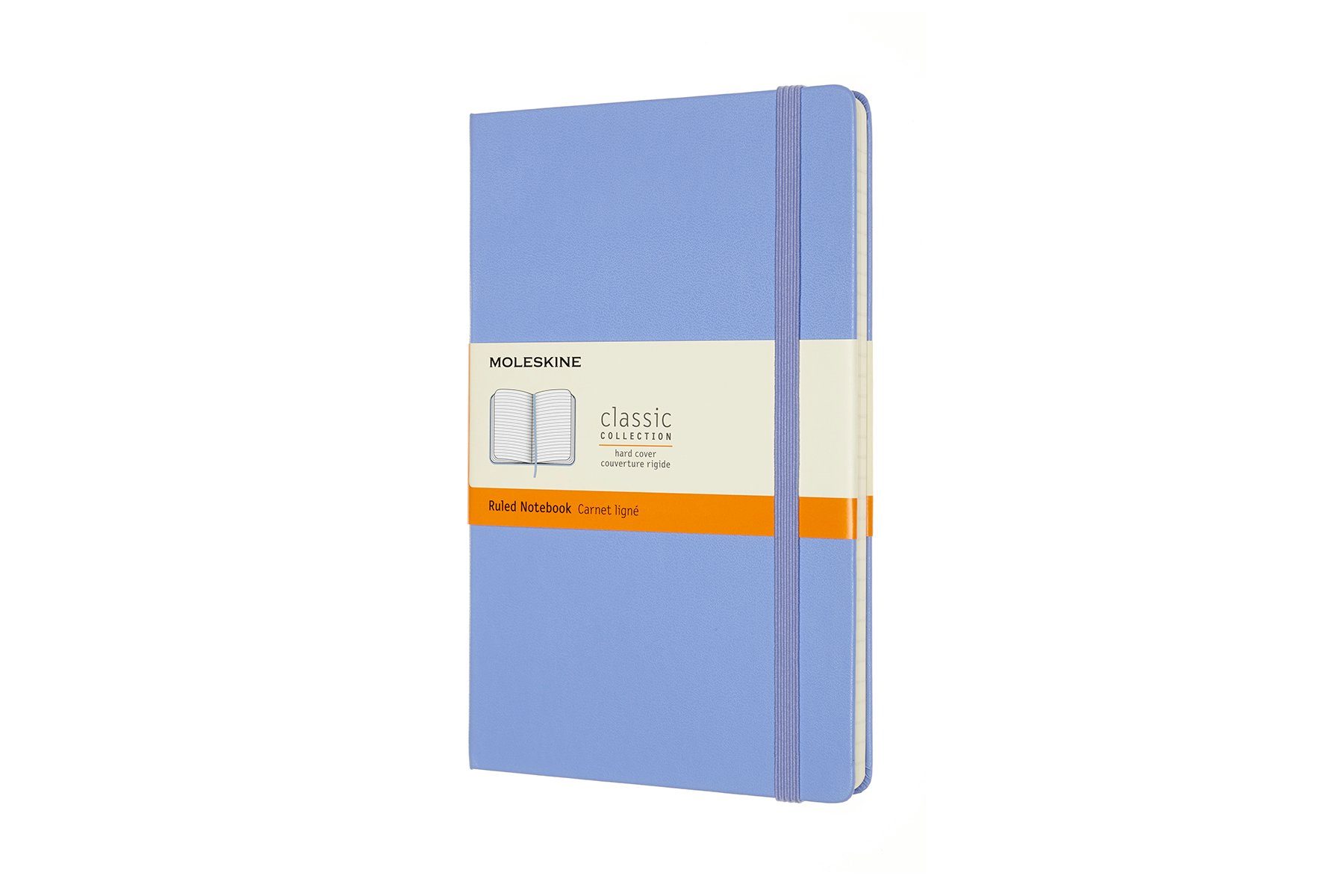 MOLESKINE Notizbuch, Classic Collection L/A5 Groß (13x21) - mit festem Einband - 70g-Papier Hortensien Blau