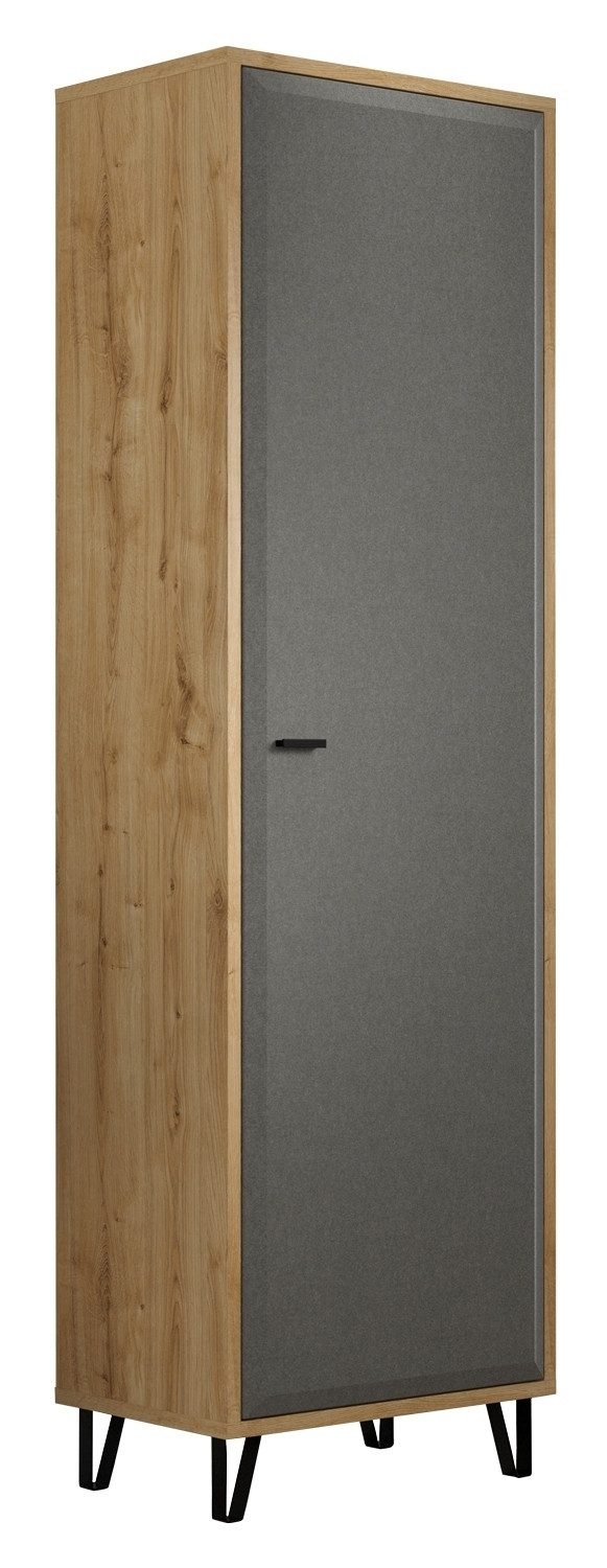 Vito Garderobenschrank CHEYENNE, B 60 x T 42 cm, (1-St) Eiche Navarra Dekor, Dark Grey Dekor