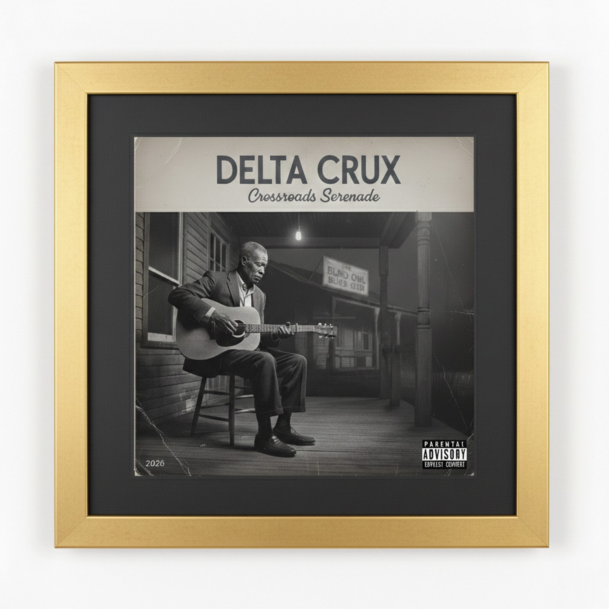 K-Möbel Bilderrahmen Schallplatten Rahmen für das Cover, (1 St), Mit Passepartout